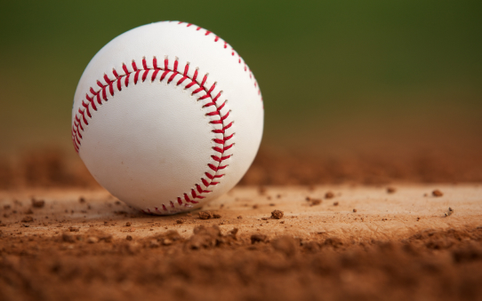Baseball with blurred background